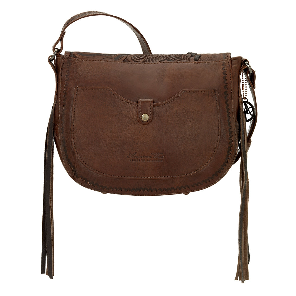 AMERICAN WEST Soho Groove Saddle Flap Crossbody Bag - Tan