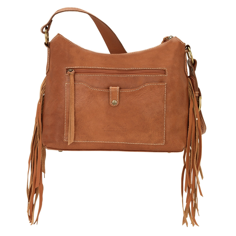 AMERICAN WEST Soho Groove Zip Top Shoulder Bag - Tan