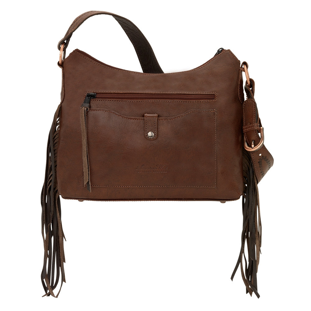 AMERICAN WEST Soho Groove Zip Top Shoulder Bag - Tan