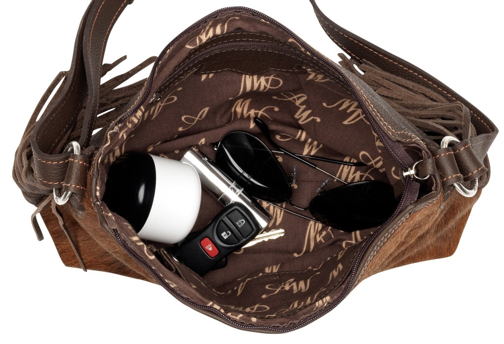 AMERICAN WEST Soho Groove Zip Top Shoulder Bag - Tan