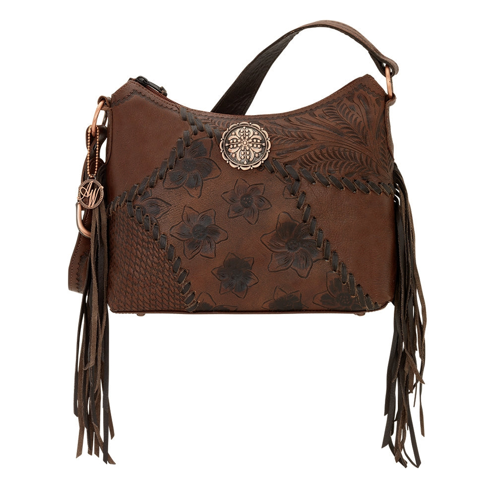 AMERICAN WEST Soho Groove Zip Top Shoulder Bag - Tan