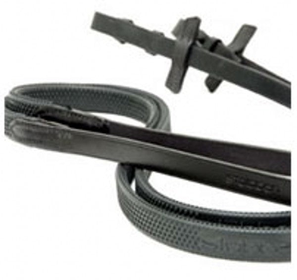 Stubben X-Long Rubber Reins - Anthracite Hardware