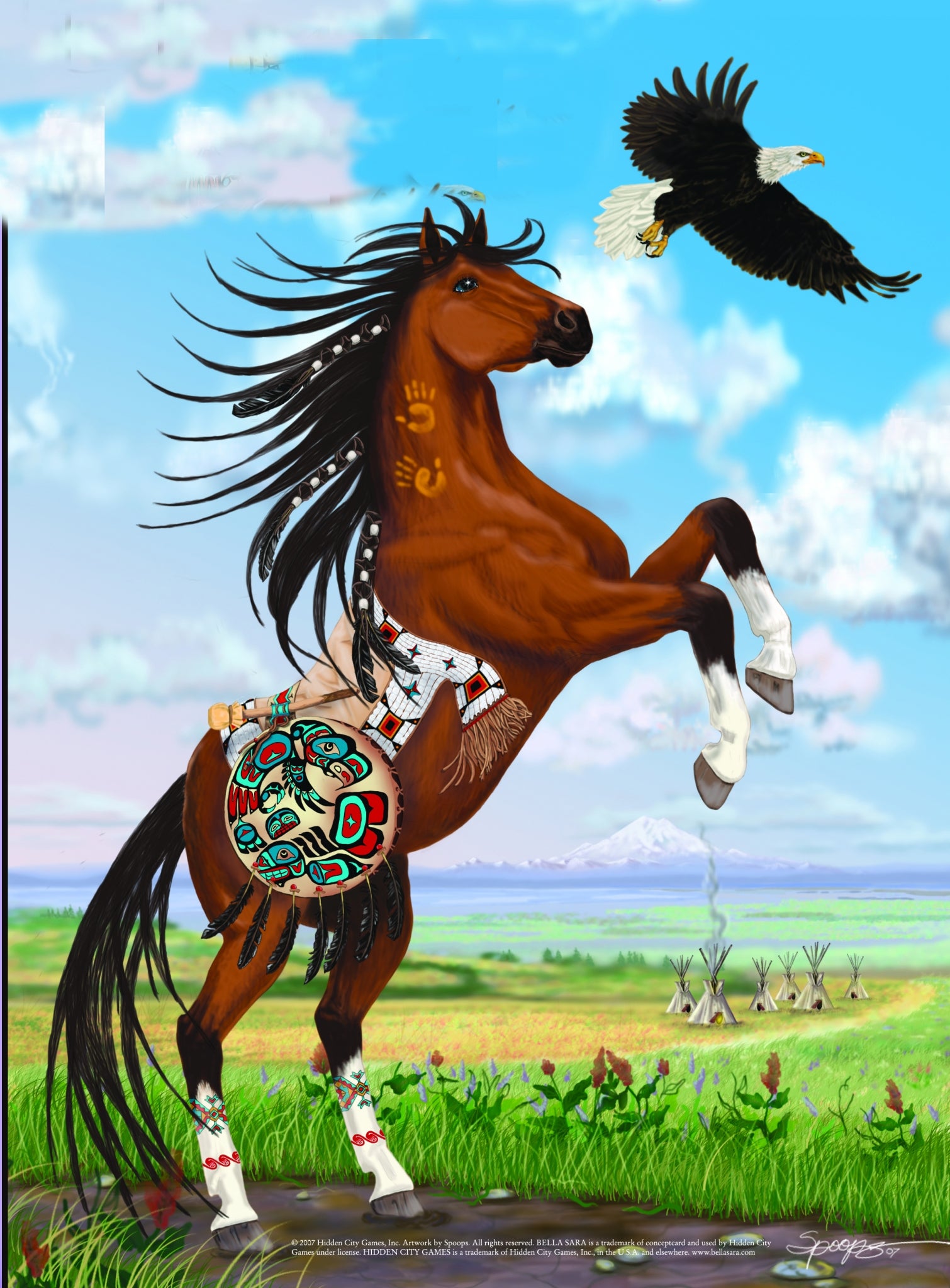 Bella Sara 4-Pocket Cheyenne And Eagle Portfolio
