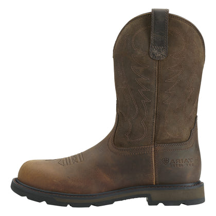 Ariat Mens Groundbreaker Steel Toe Pullon Boots - Brown
