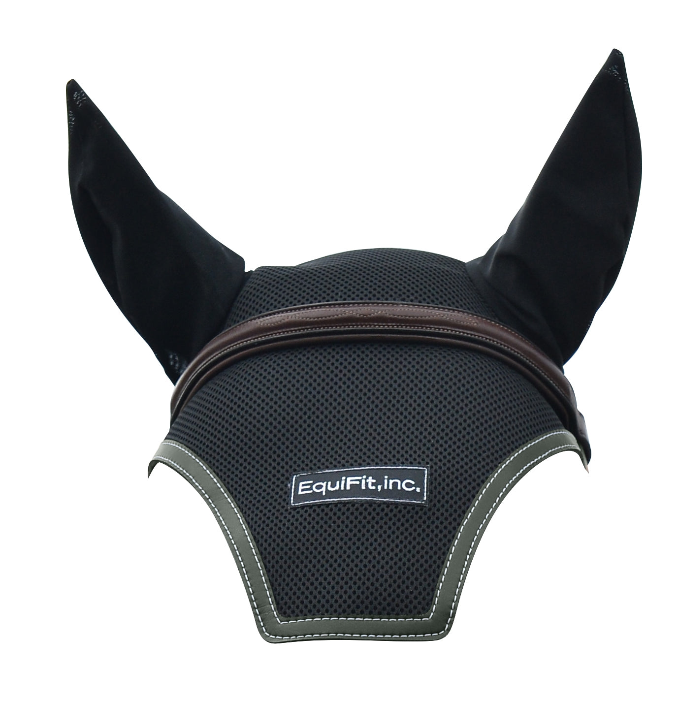 Equifit Logo Ear Bonnet Colored Trim Os Blk Nvy