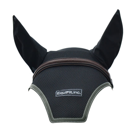 Equifit Logo Ear Bonnet Colored Trim Os Blk Nvy