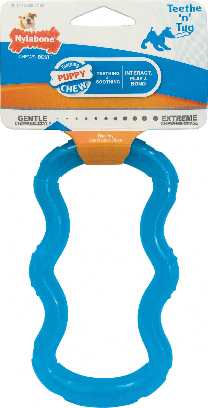 Nylabone Puppy Chew Tug Translucent SM Blu