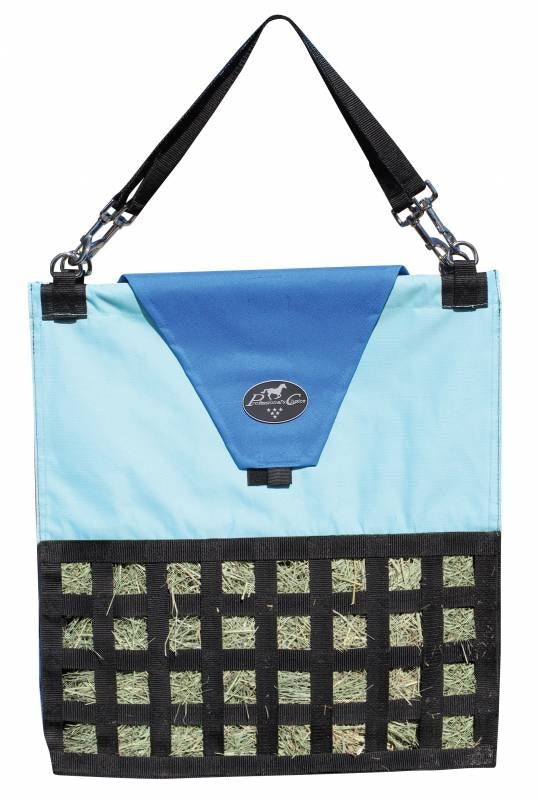Professionals Choice Slow Feed Hay Bag - Colorblock Turquoise Royal