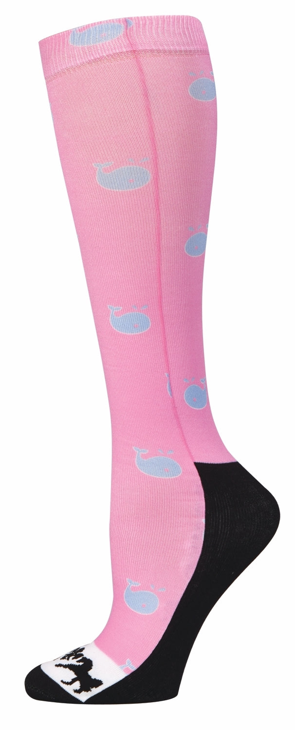 Equine Couture Lady Whales Half Pad Boot Socks Blu