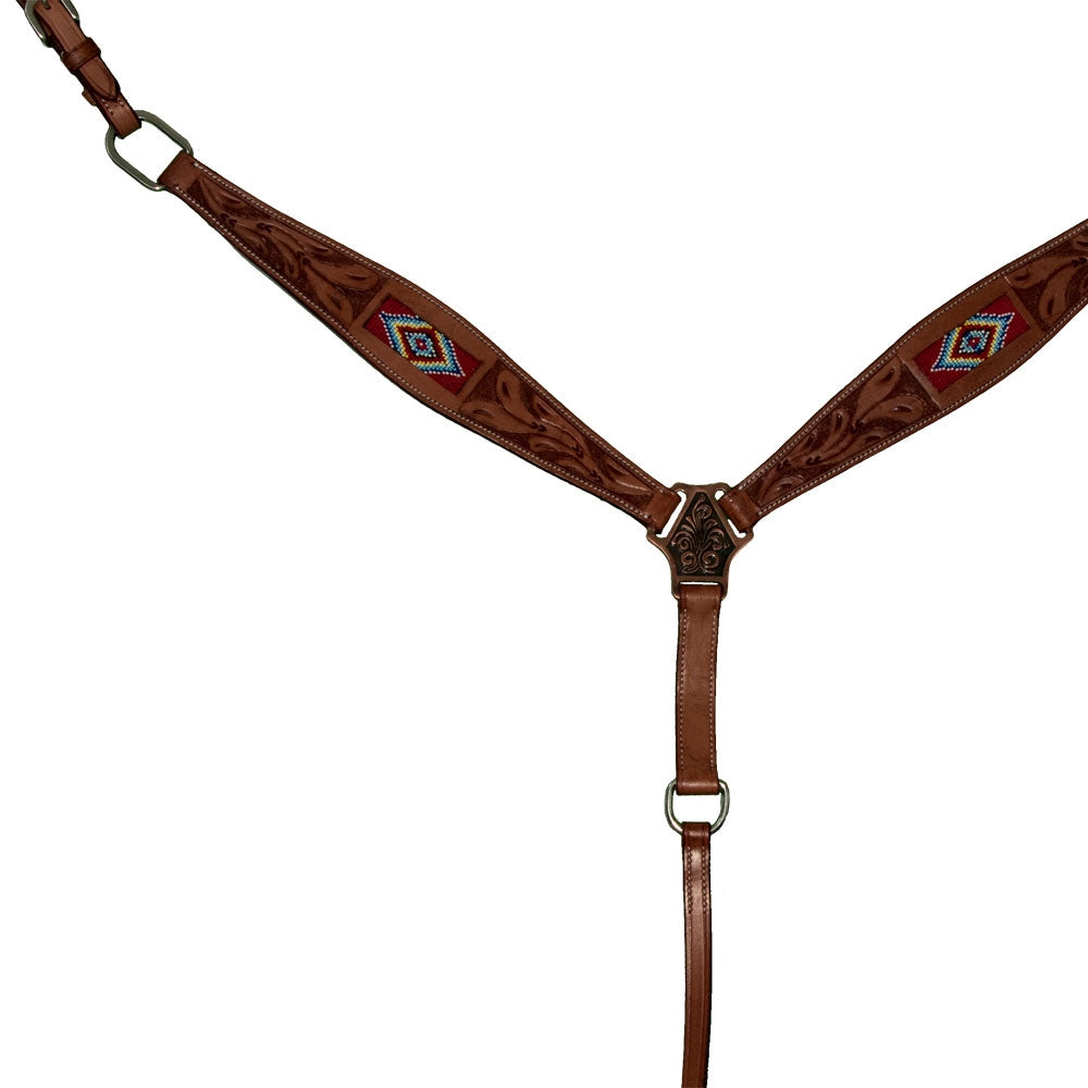 Intrepid Western Breast Collar With Red Beading