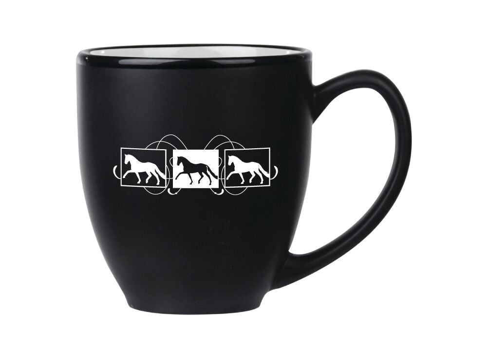 Kelley Dressage Box Scroll Design Black/White Mug