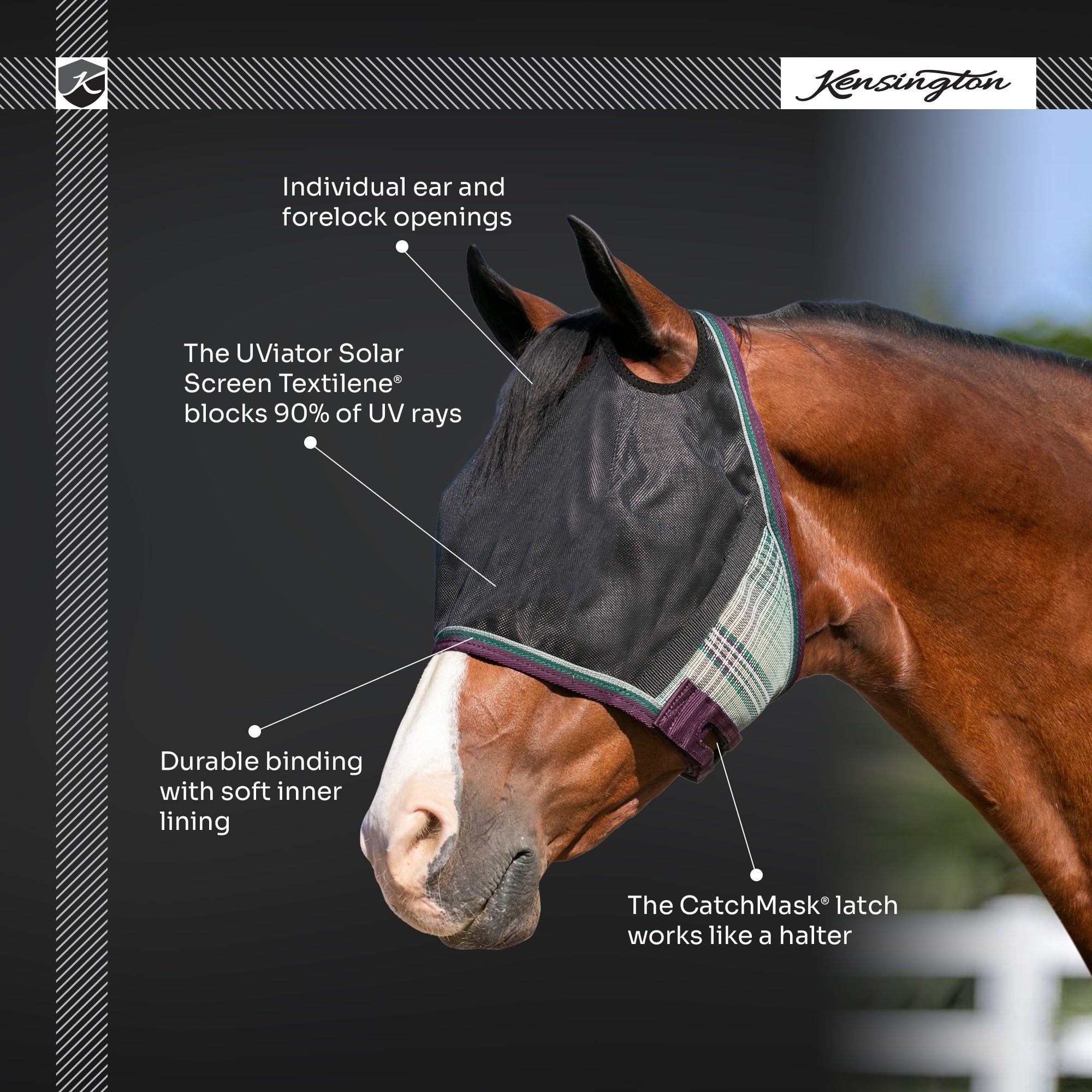 Kensington UViator CatchMask Fly Mask with 90% UV Protection