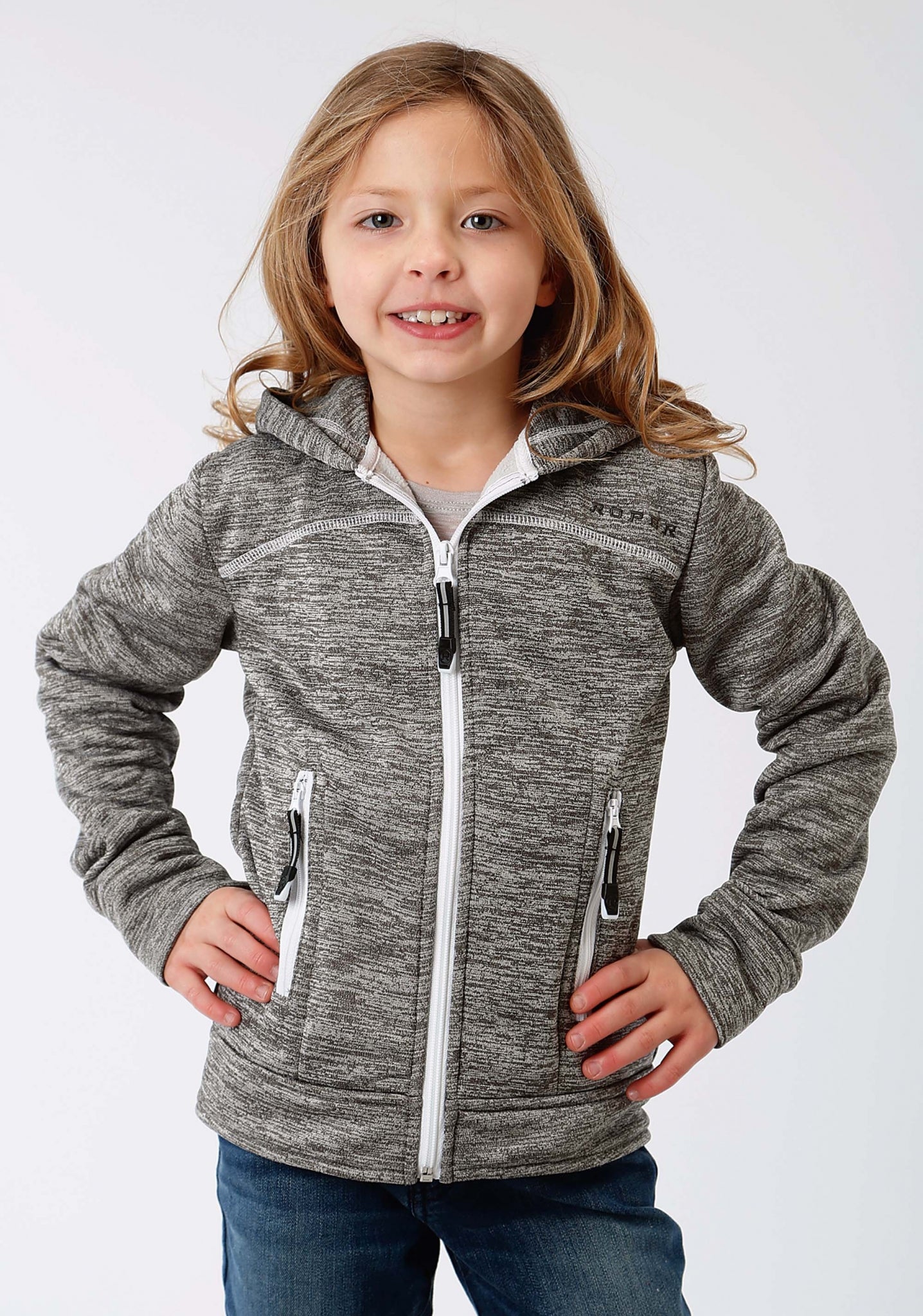 Roper Girls Rangegear Light Weight Hooded Jacket - Cationic Grey