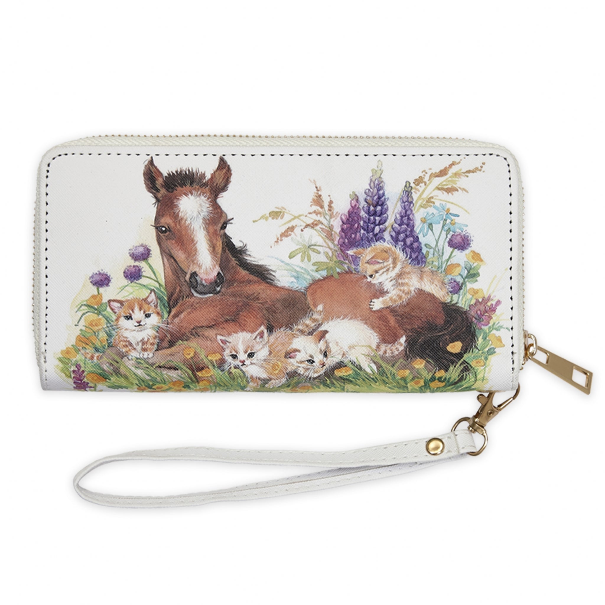 Foal with Kittens Clutch Wallet
