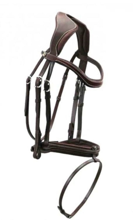 Mondega Romano Pressure Relief Anatomical Bridle Less Reins