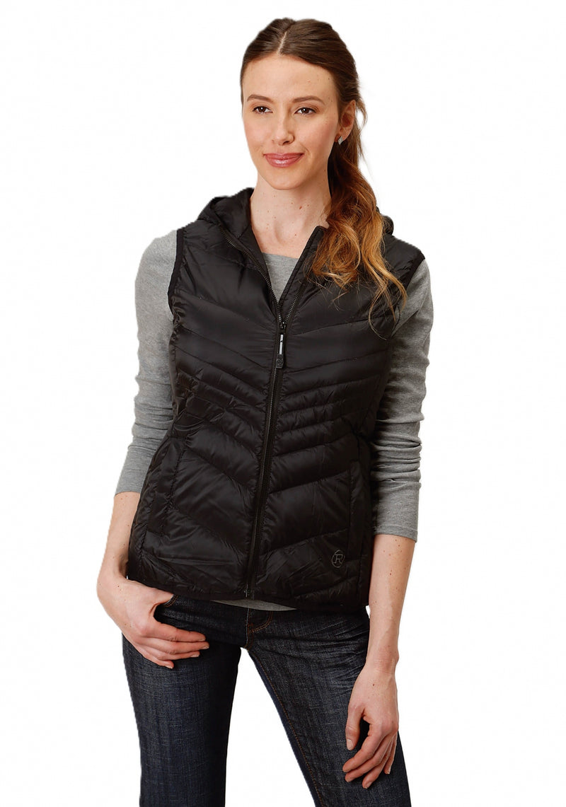 Roper Ladies Down Proof Coated Vest with Hood