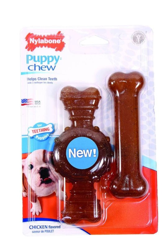 Nylabone Puppy Chew Wolf Twin Pack Ring/Flexi