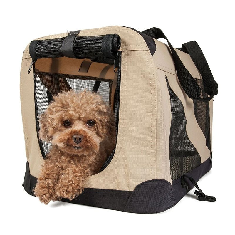 Pet Life Khaki Vista View Collapsible Carrier