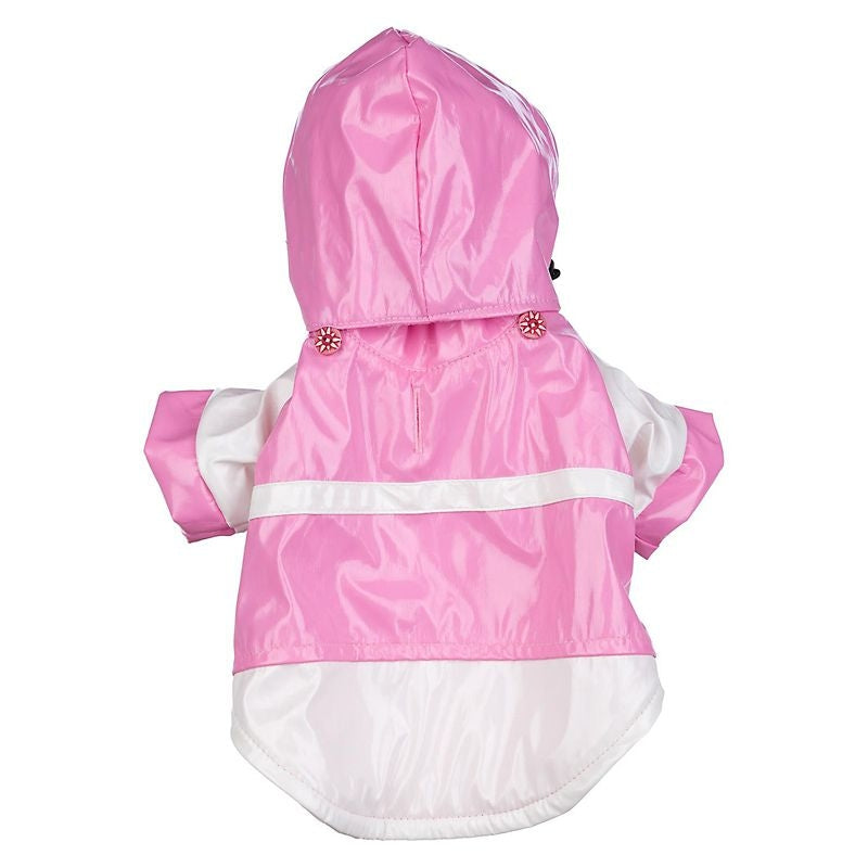 Pet Life Pink and White PVC Dog Raincoat