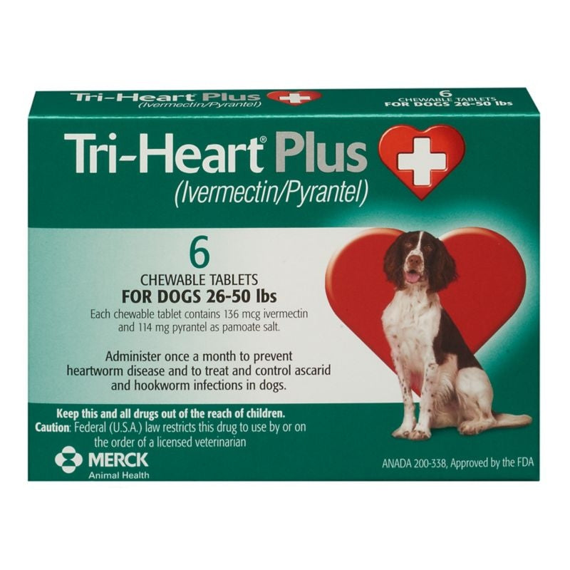 Tri-Heart Plus for Dogs 26-50 lbs Green 12ct