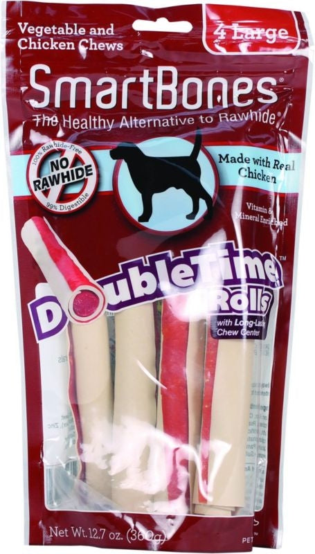SmartBones DoubleTime Dog Chew Rolls Chicken