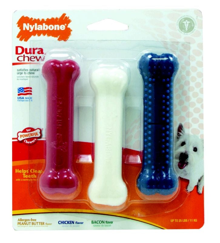 Dura Chew Triple Pack Regular Size- Red/White/Blue