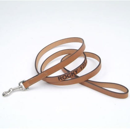 Personalized 6ft Leather Dog Lead