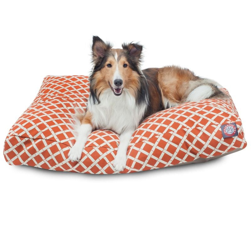 Majestic Outdoor Orange Bamboo Rectangle Pet Bed