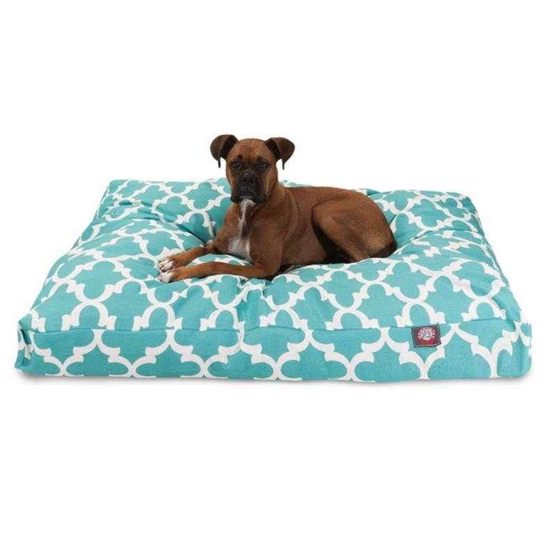 Majestic Outdoor Teal Trellis Rectangle Pet Bed