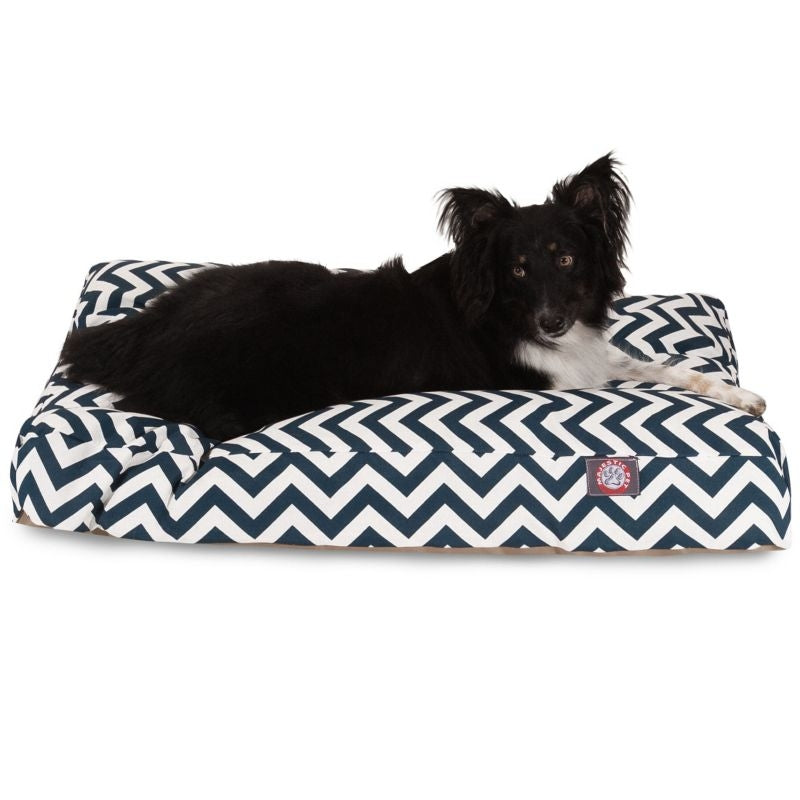 Majestic Outdoor Navy Chevron Rectangle Pet Bed
