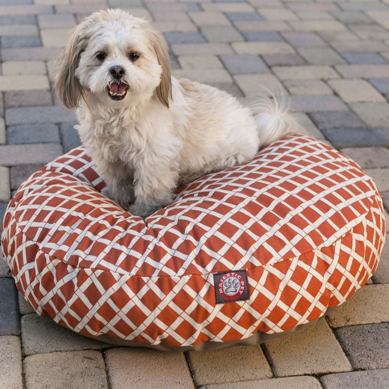 Majestic Pet Outdoor Orange Bamboo Round Pet Bed