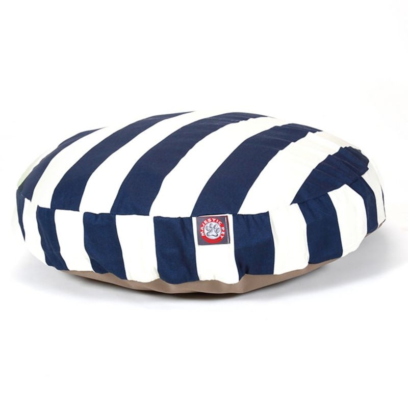 Majestic Pet Outdoor Navy Stripe Round Pet Bed