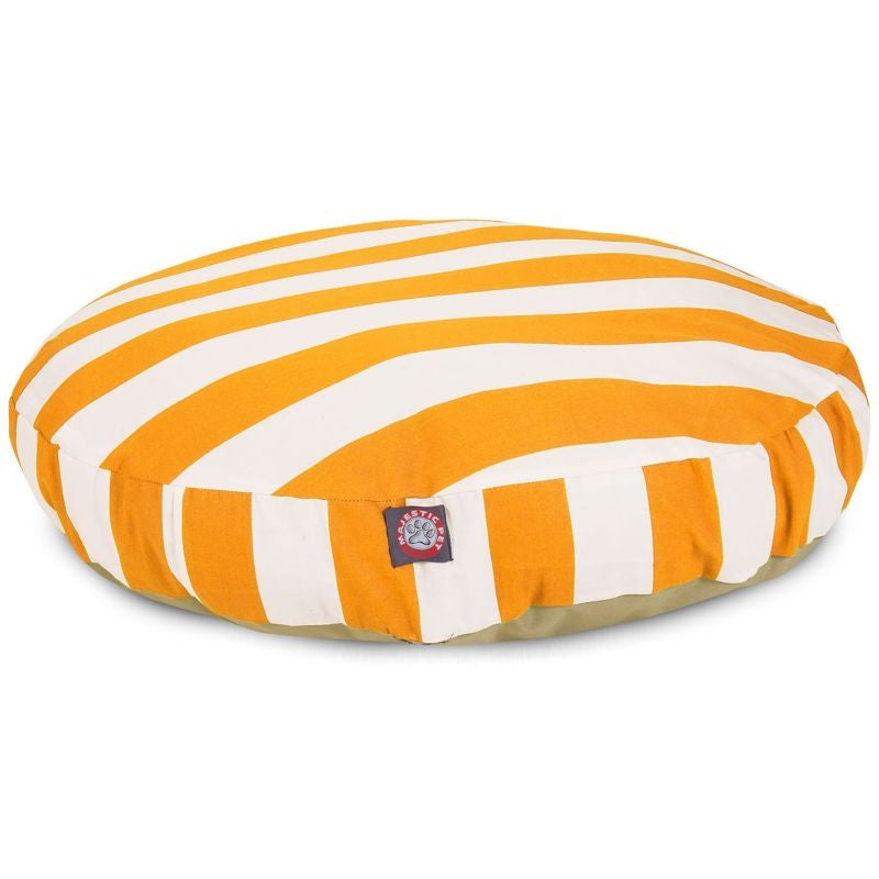 Majestic Pet Outdoor Yellow Stripe Round Pet Bed