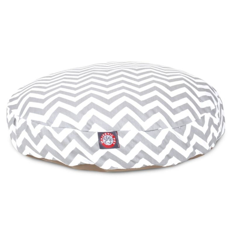 Majestic Pet Outdoor Grey Chevron Round Pet Bed