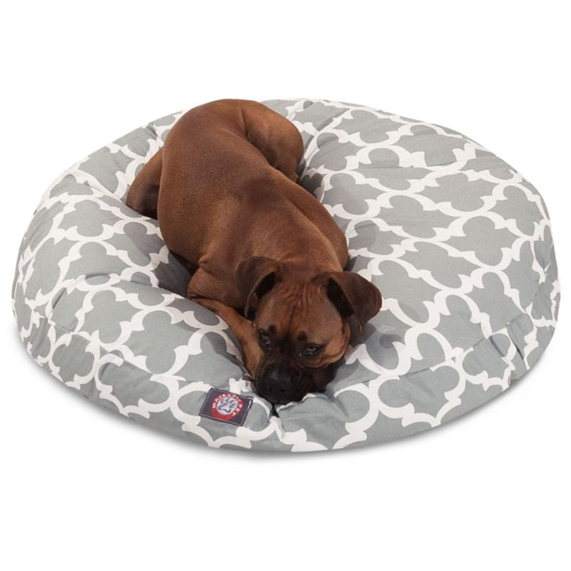 Majestic Pet Outdoor Grey Trellis Round Pet Bed