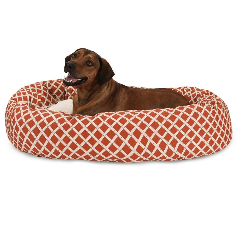 Majestic Pet Orange Bamboo Sherpa Bagel Bed