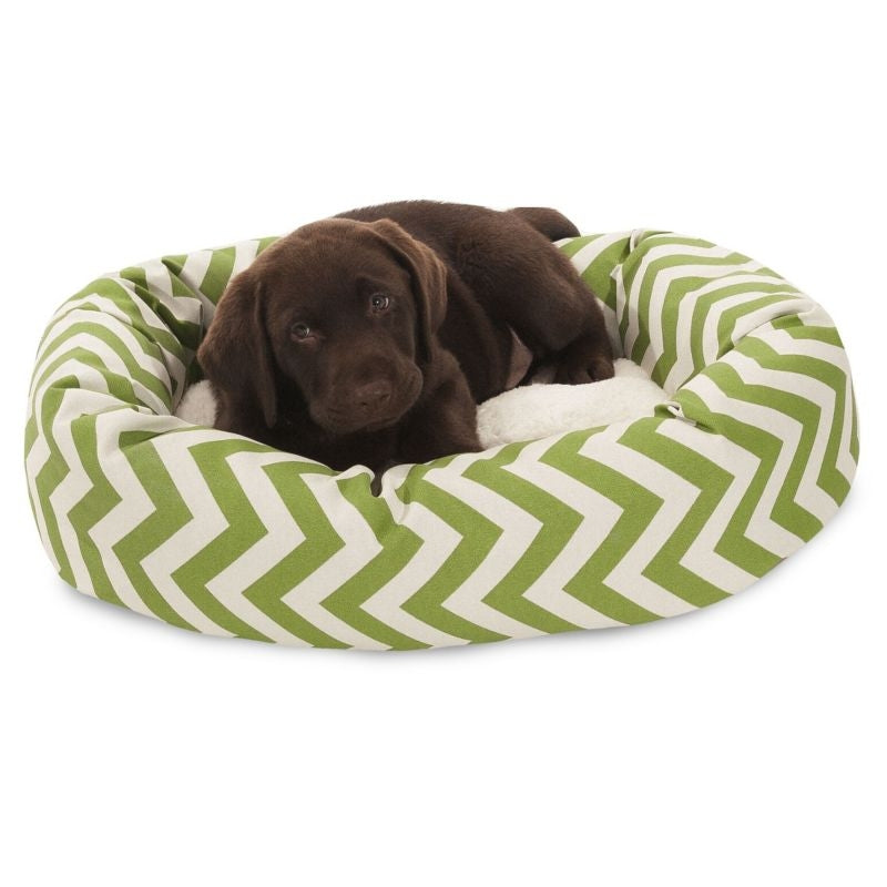 Majestic Pet Sage Chevron Sherpa Bagel Bed