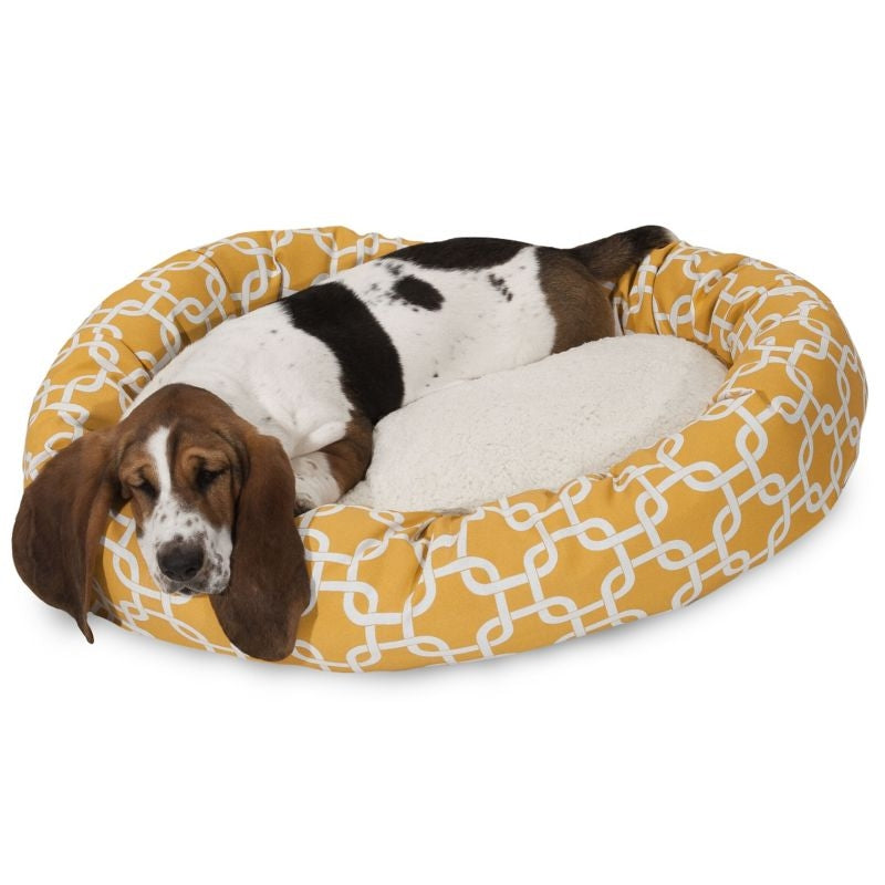 Majestic Pet Yellow Links Sherpa Bagel Bed