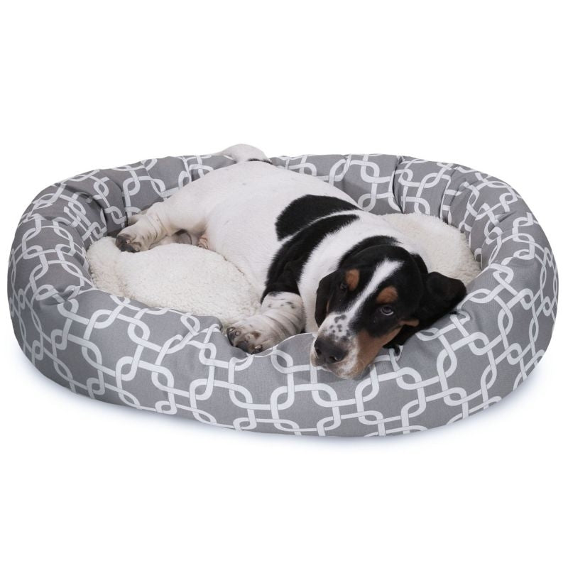 Majestic Pet Grey Links Sherpa Bagel Bed