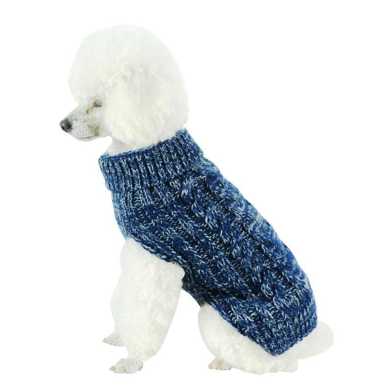 Pet Life Classic True Blue Cable Dog Sweater