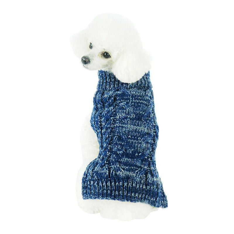 Pet Life Classic True Blue Cable Dog Sweater