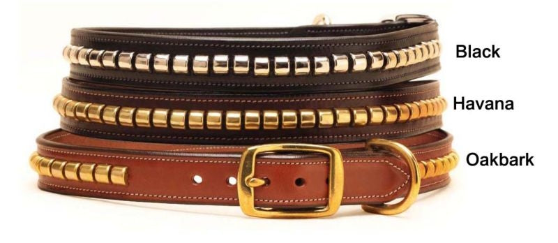 Tory Leather Leather Clinchers Dog Collar 16In Hav