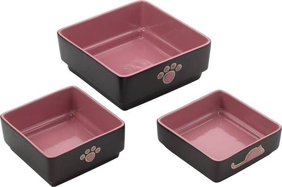 SPOT Four Square Stoneware Dog Dish