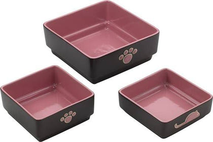 SPOT Four Square Stoneware Dog Dish