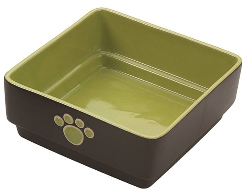 SPOT Four Square Stoneware Dog Dish