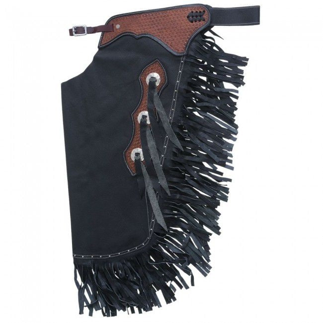 Tough1 Leather Basket Tooled Cowboy Chinks
