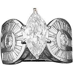 Kelly Herd Marquise Stone Horseshoe Ring