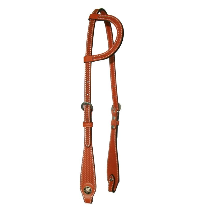 Western Texas Star Wide Cheek Single Ear Headstall