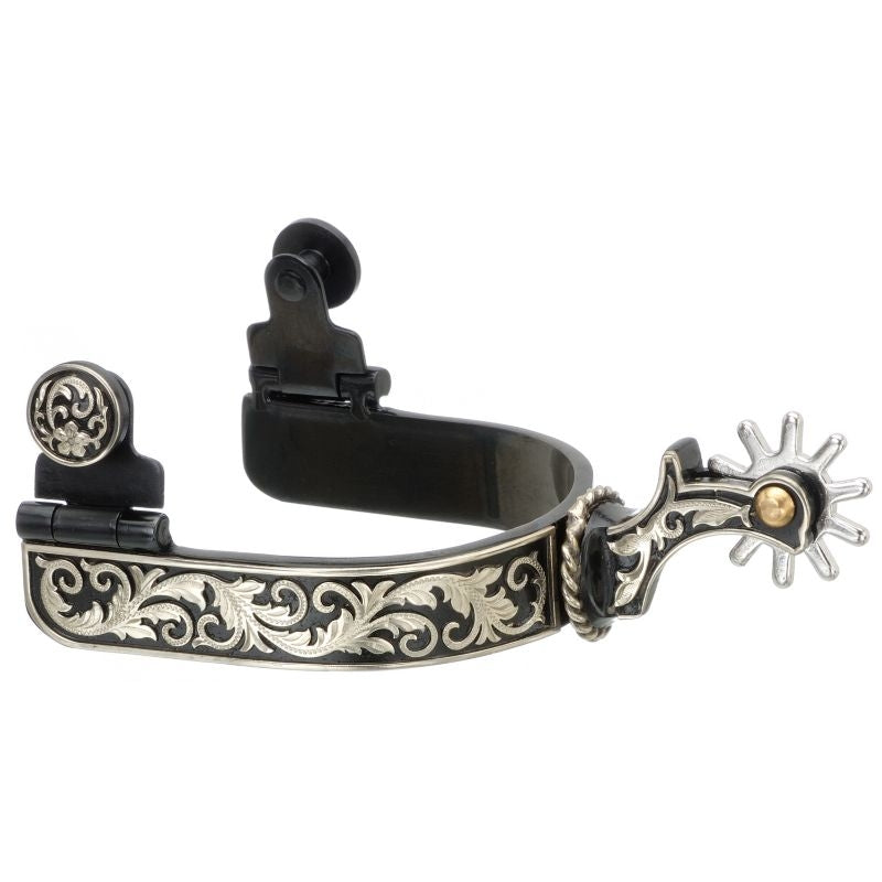 Tough1 BS Silver Floral All Around Spurs