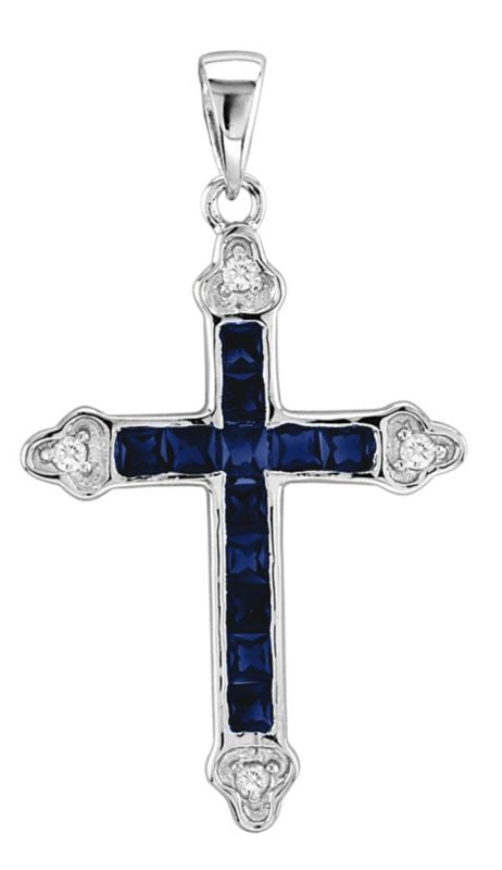 Kelly Herd Channel Set Cross Necklace